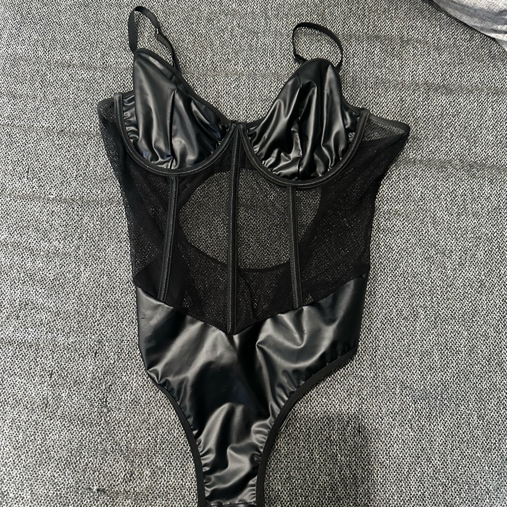 Amazon Black Chemise with Sheer Mesh Panels